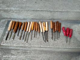 grosser Posten Holz Schnitz Werkzeug / Räumung Flohmarkt