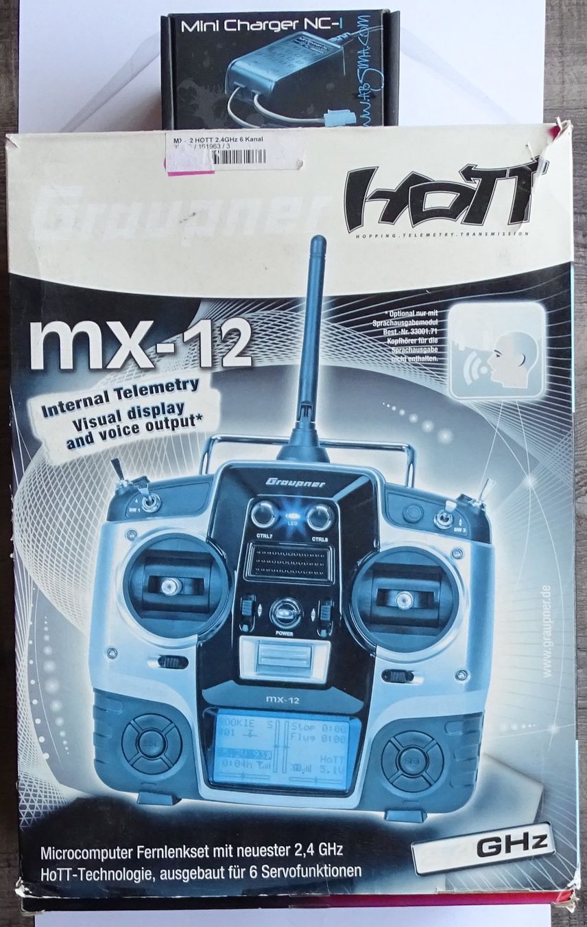 Graupner Telecomando: Fernsteuerung Graupner HOTT mx-12 & Ladeerät – Usato da Melchnau venduto da Lhofer