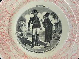 Seltene Antike Teller "Opaque de Sarreguemines" Späte 1800er