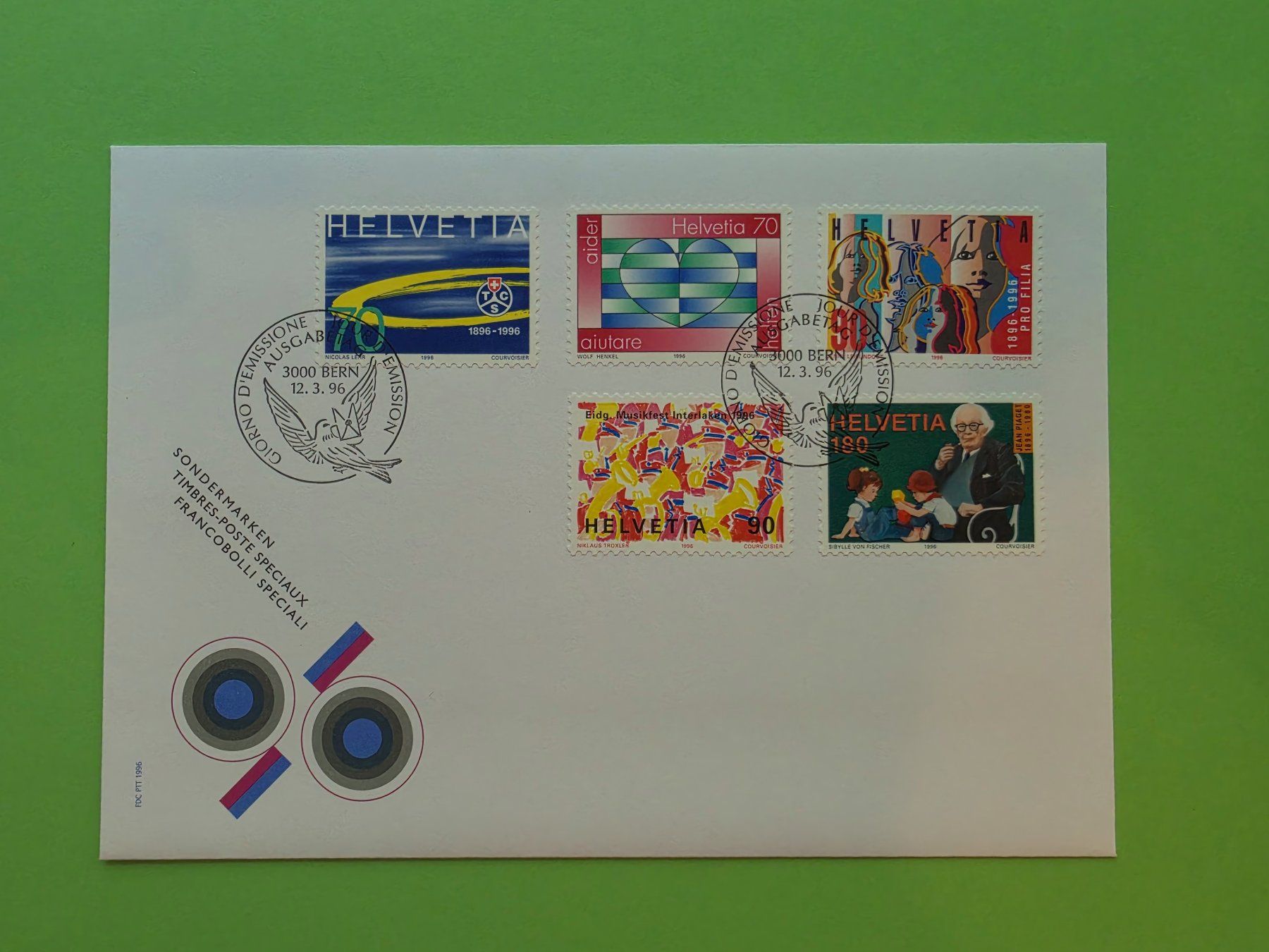 Tutti i francobolli: 1996, FDC 888-892, Abart Nr.892 – Usato da Leimbach AG venduto da jaja79