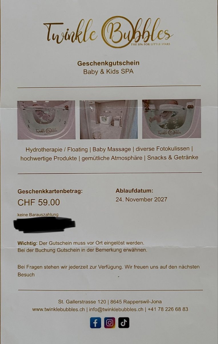 Buoni: Gutschein Twinkle Bubbles – Nuovo (secondo la descrizione) da Glarus venduto da faegli9