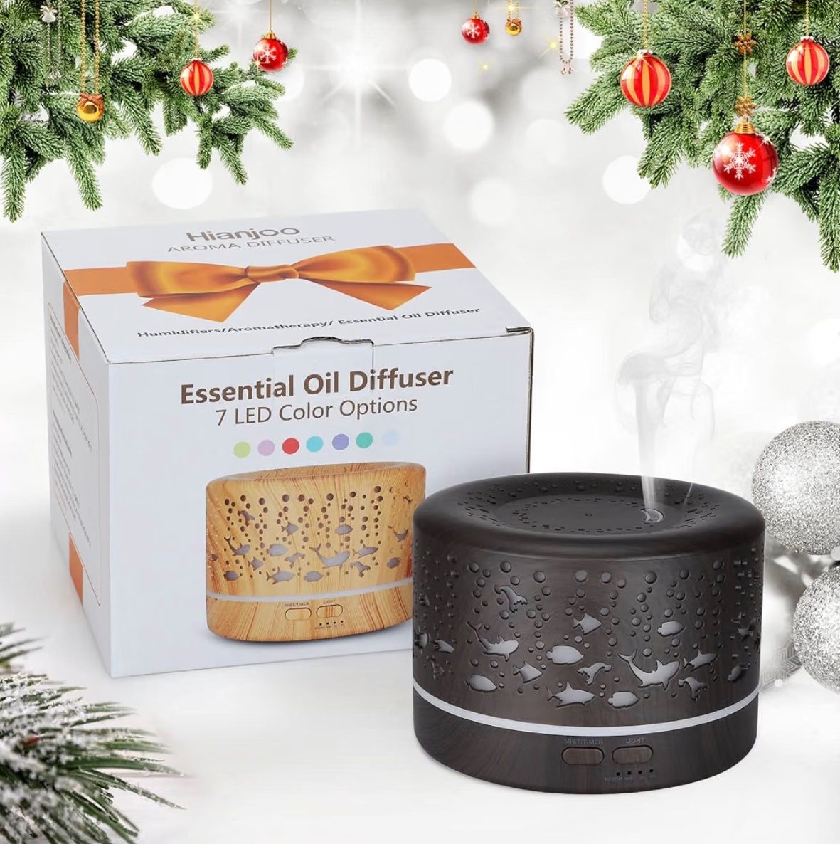 Duftöldiffusoren: Aroma Diffuser 700ml mit Timer,Holzoptik weiss – Neu und originalverpackt aus Basel von Seifehuesli 2