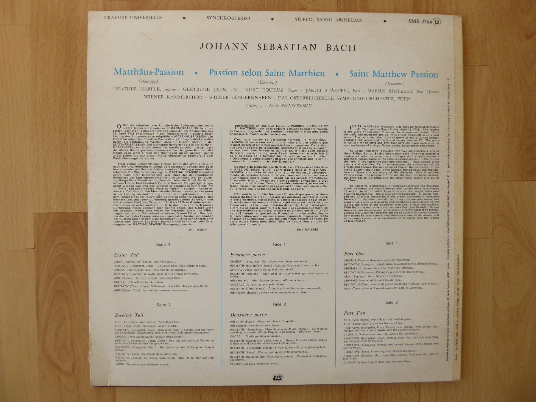Schallplatten: Johann Sebastian Bach - Matthäus-Passion – Gebraucht aus Aeugst am Albis von Drayprescot 1