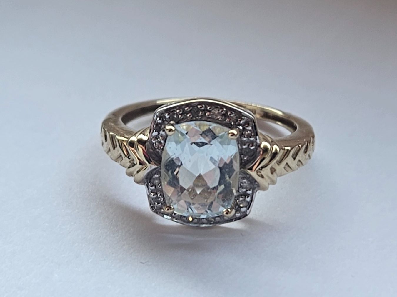 Anelli: 585 Gold Ring Aquamarin & Diamanten – Usato da Binningen venduto da lieblingsstyle 3