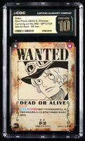 Carte One Piece CHN Sabo OP13-120 Secret Rare WANTED CGC 10