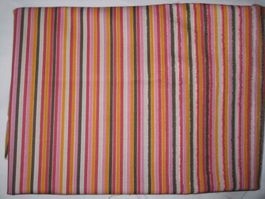 Baumwollstoff rosa/ecru/mango gestreift Reststück
