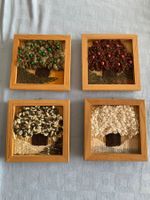 4er Set Wandbilder Jahreszeiten, Handarbeit, Herbstdeko