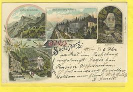 22.6.1898 Litho Gruss aus SEELISBERG/=Rütli,Stein,Sonnenberg