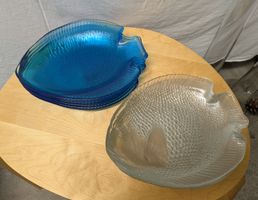 Glasteller in Fischform