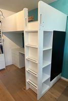 SMÅSTAD Hochbett weiß mit Pult und Kreidetafelschranktüren