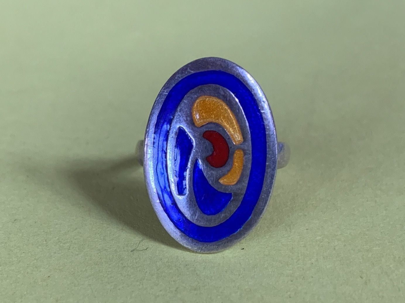 Anelli: Silber -Emaillierter Ring gr. 57 – Usato da Dittingen venduto da Bellevista
