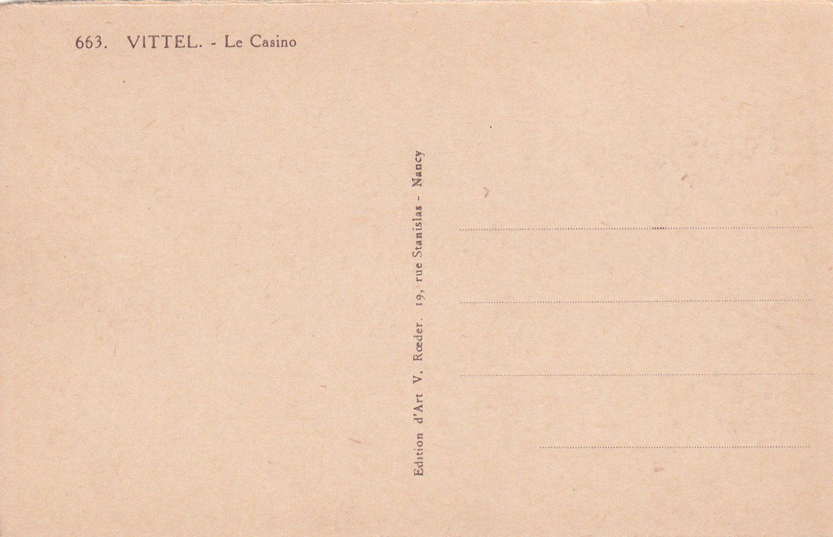 Cartoline postali: Vittel - Le Casino /bf – Usato da Hombrechtikon venduto da Rudolf07 1