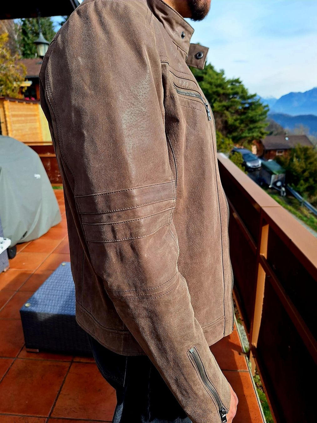 Giacche: Blouson en cuir beige – Usato da Aven venduto da menthe17 2