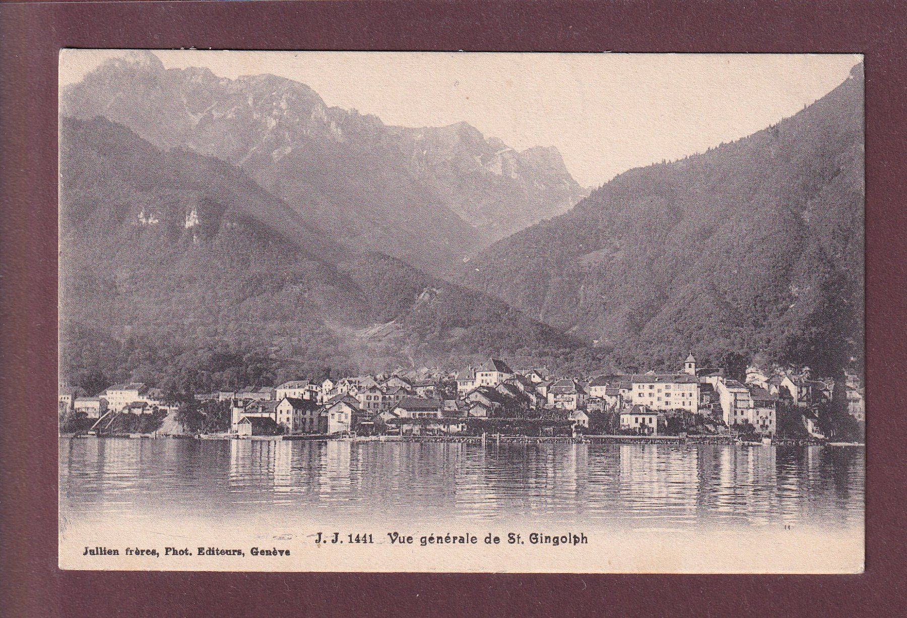Cartoline postali: ST. GINGOLPH depuis le lac - 1906 – Usato da Pully venduto da nicecards