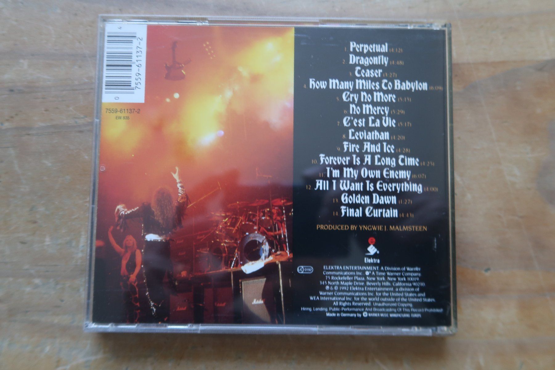 CD: YNGWIE MALMSTEEN - FIRE & ICE - CD – Usato da Basel venduto da Patiscat 1