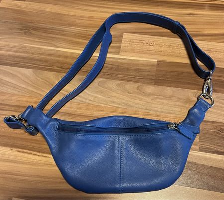 Bauchtasche EM-EL, blaues Leder