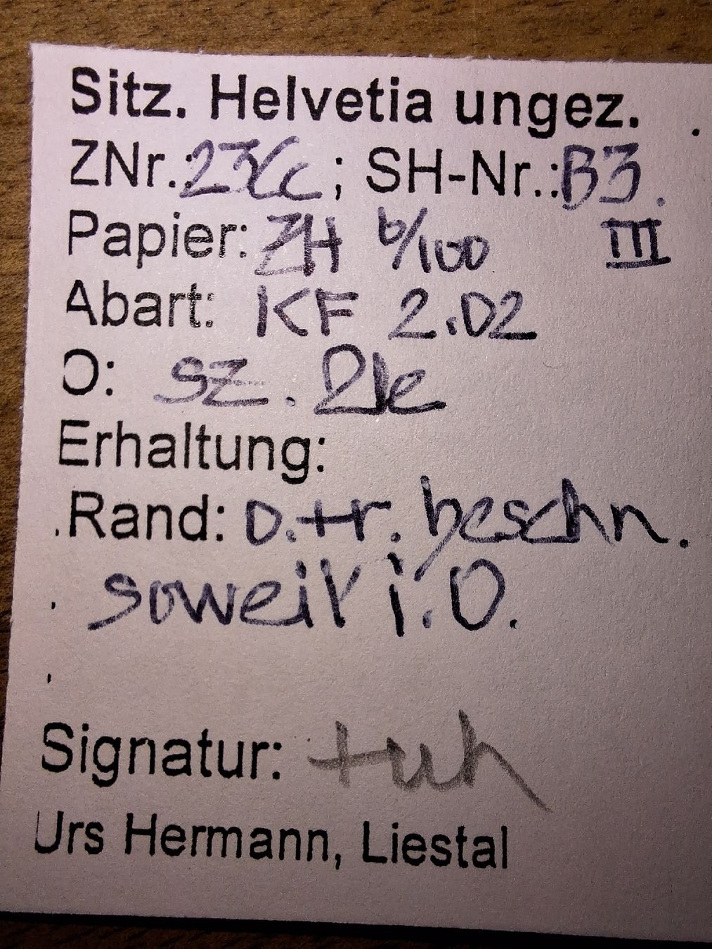 Tutti i francobolli: Strubel 23CC mit Befund Kat. 120.- – Usato da Balgach venduto da SIMEON27 2