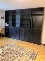 Ikea Billy bookshelves black with doors and extensions