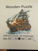 Wooden-Puzzle- Holzpuzzle-Segelschiff im Sturm 28x28cm