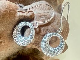 Silber 925 Ohrhänger - Zirkonia Kreise voller Funkeln