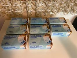 8 Schachteln à 50 Stk. Einweg-Hygienemasken aus Lagerbestand