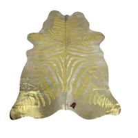 Kuhfell Teppich Zebra Gold Metal