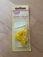 Dr. Oetker Zahlenkerzli 4 gelb Tupfen neu