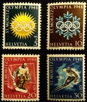 1948 : OLYMPIADE St. Moritz 1948 postfrisch  #  25-28