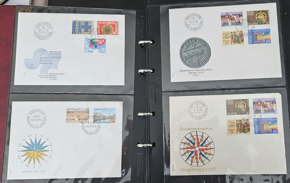 Tutti i francobolli: Album mit 18 Seiten/72 Briefen und FDC's von 1976 bis 1999 – Usato da Adliswil venduto da Micoculier 1