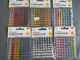 6 Bogen Glitzersteine selbstklebend 6-10mm neu