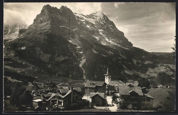 Cartoline postali: Grindelwald, Strassenpartie mit Kirche u – Usato da Berlin venduto da bartko-reher