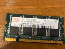 512 MB DDR -333MHz CL2.5 Hynix
