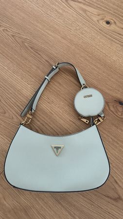 Guess Handtasche mit Münztasche Hellblau Neu