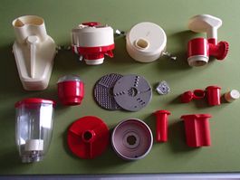 Vintage GIRMI weiss roter Multi Mixer Presse Reibe Mühle ect