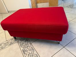 Hocker rechteckig rot Mura Stoff gebraucht