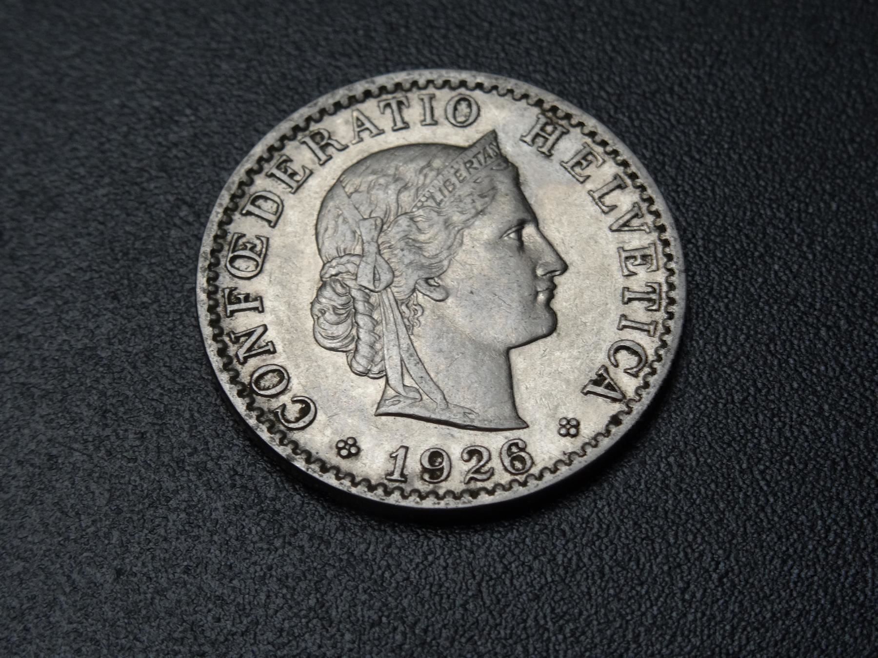 Alle Münzen: Schöner 20 Rp. 1926 ab Fr. 2.-- – Gebraucht aus Lupfig von JUTA09