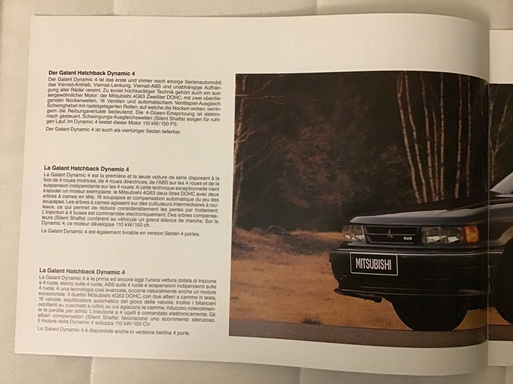 Mitsubishi Documenti: Mitsubishi Galant Hatchback 2000 Dynamic-4 8 Seiten Febr. 90 – Usato da Scherzingen venduto da Starseller62 1