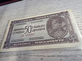 50 Dinara Jugoslawien Banknote 