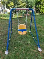 Kinderschaukel mit Kleinkindersitz Metall blau gelb