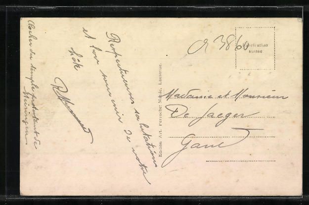 Cartes postales: AK Meiringen, Ortspartie mit Kirche – D'occasion à Berlin par bartko-reher 1