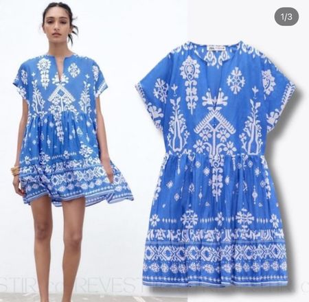 Zara blue tunic summer dress