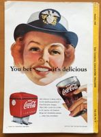 Vintage Reklame Coca Cola, 1952, Werbung, Magazin-Inserat