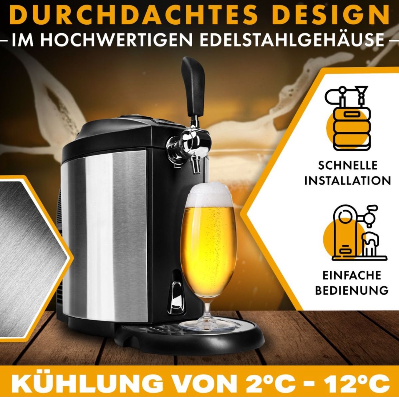 Elettrodomestici da cucina: Bierzapfanlage  edelstahl/schwarz – Nuovo e nell'imballaggio originale da Bülach venduto da StoreInShopSwiss 5