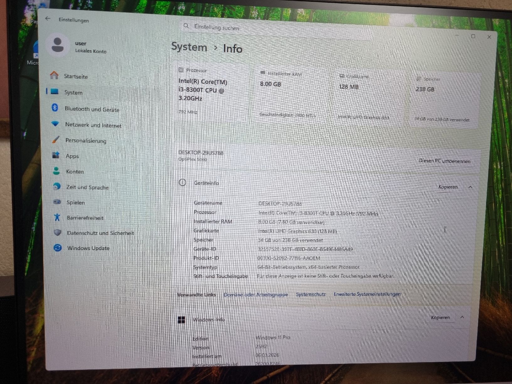 Dell OptiPlex 5060 Micro – i3-8300T, 8 GB RAM, 256 GB SSD, W (Gebraucht ...
