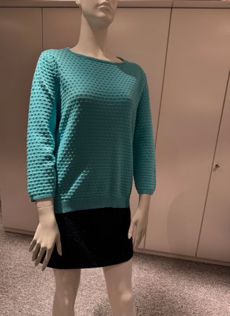 Pull dame turquoise 40