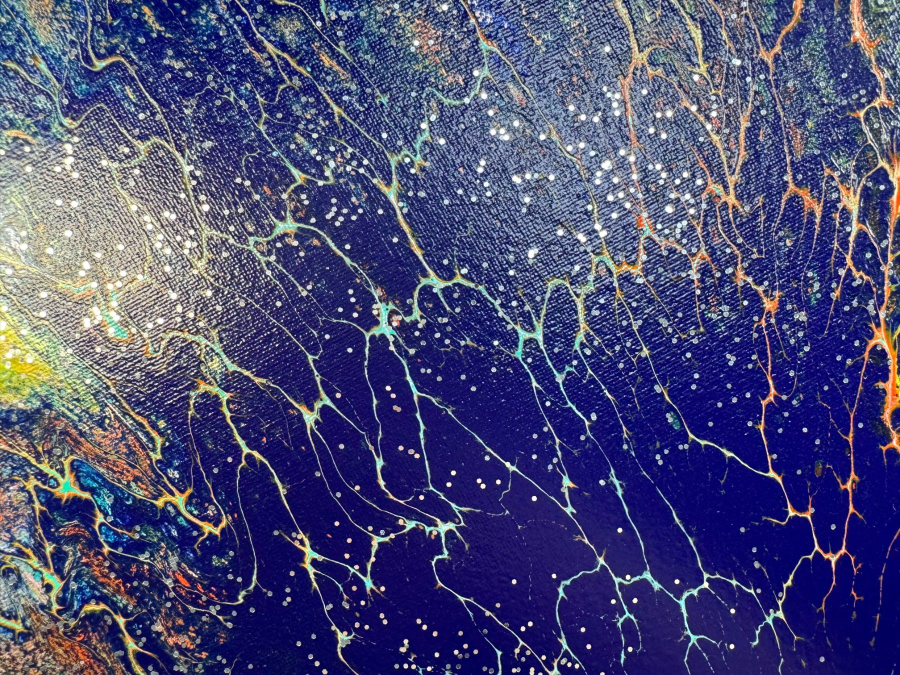 Dipinti: Acryl-Flüssigmalerei, Sechseck – Usato da Schlieren venduto da MayaSheng1983 1