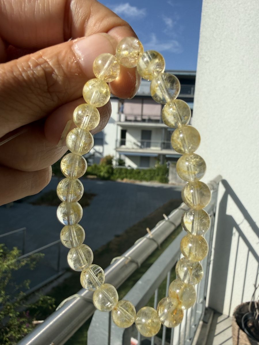 Bracelets: Echtes Gelber Topas Perlenarmband 7mm, Elastisches – Neuf (Voir description) à Jegenstorf par SteinGlanz 2
