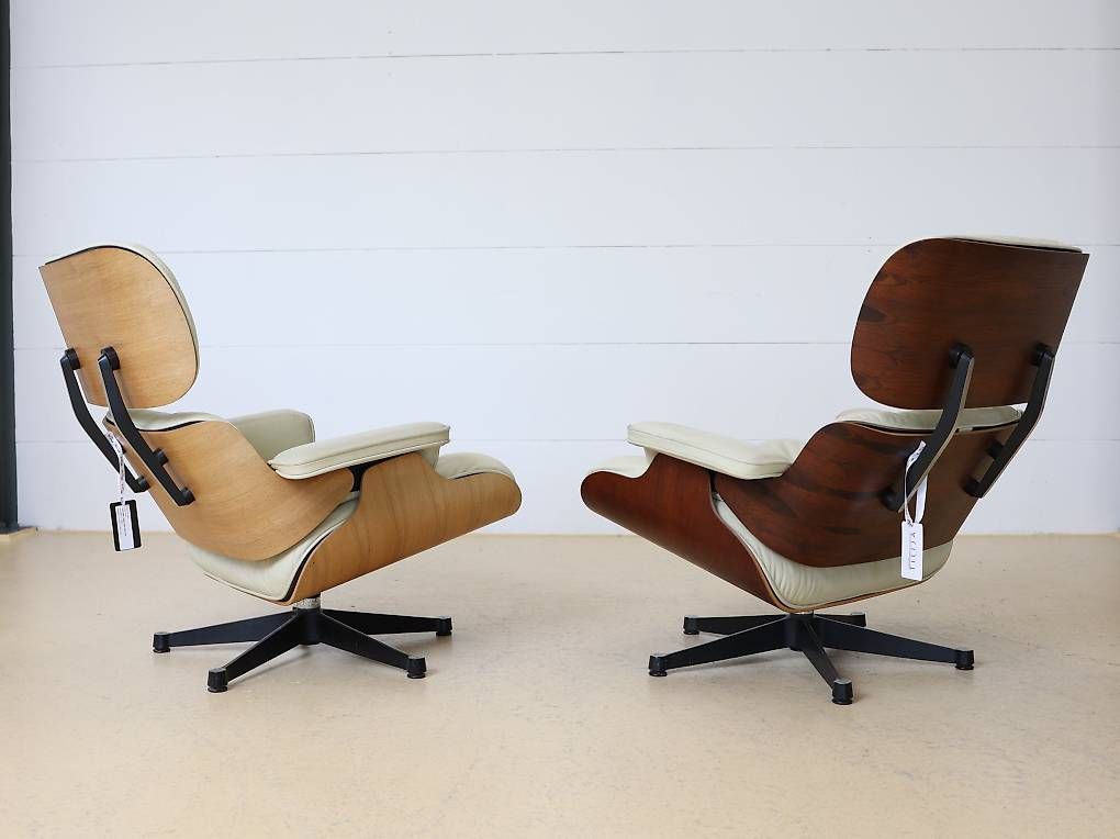 Eames Poltrone: Eames Lounge Chairs von Vitra | Leder Créme – Usato da Meinisberg venduto da atelier_TILIJA