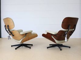 Eames Lounge Chairs von Vitra | Leder Créme