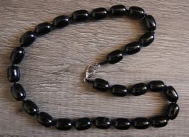 NEU: Schwarze Achat Halskette Collier Kette Schmuck